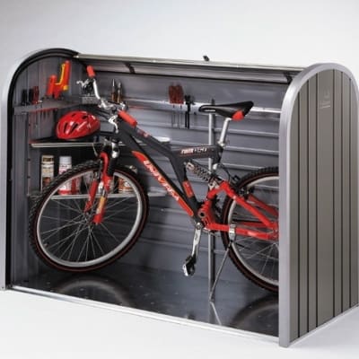 secure metal bike shed