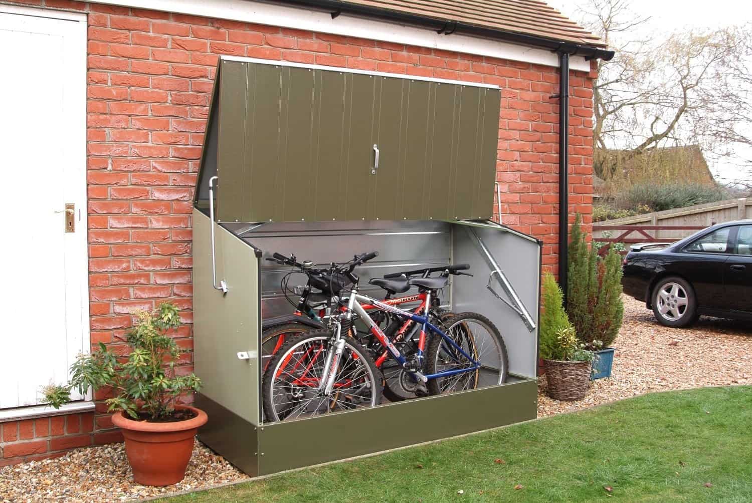 wooden bike storage shed