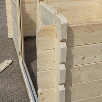 Close up of solid build shed