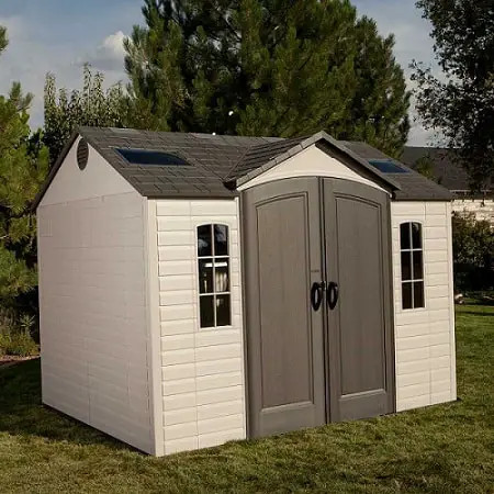 shed plastic lifetime storage 10x8 outdoor garden sheds windows apex skylights shelving feet cheap roof need plans ft 10ft brand
